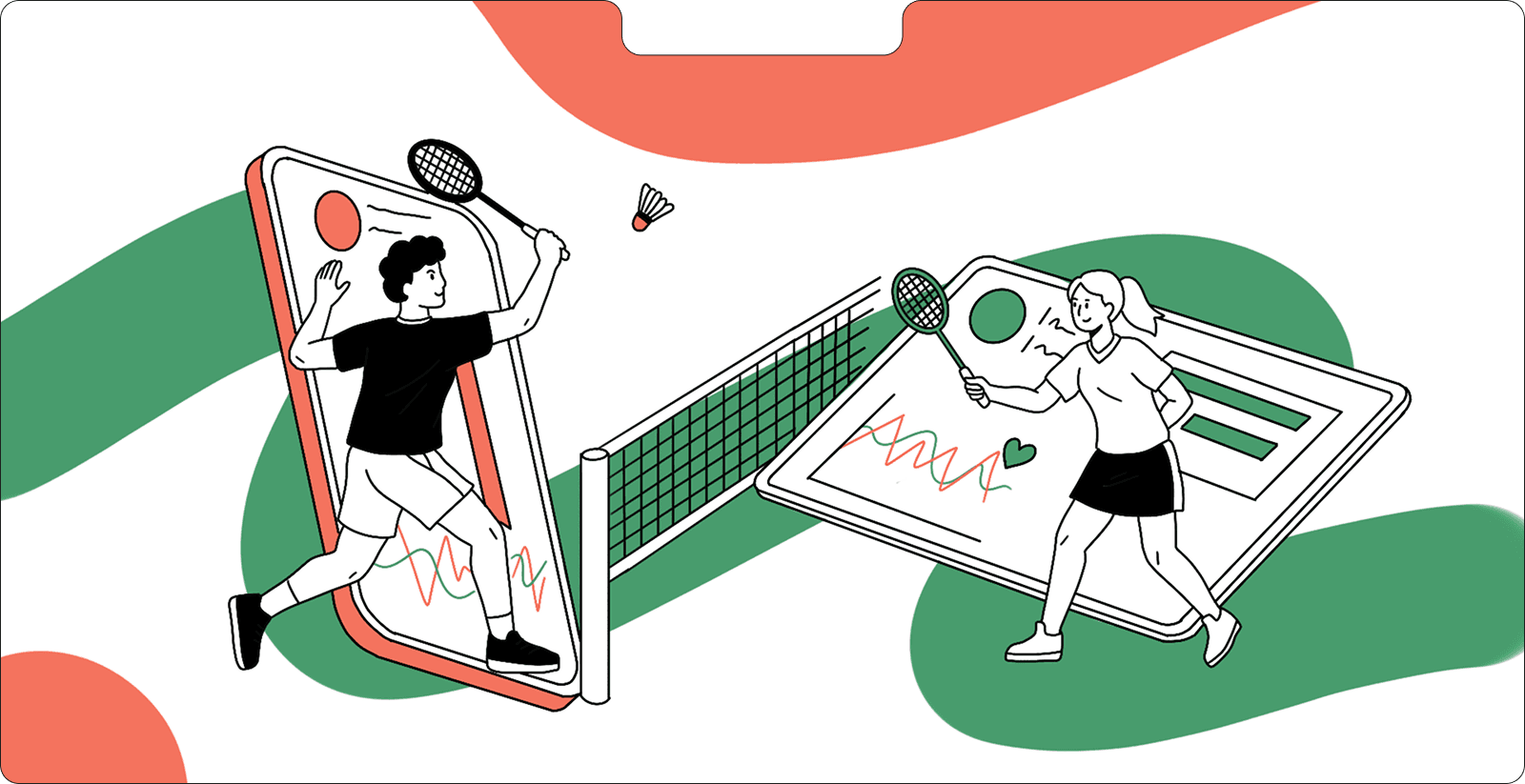 Hero illustration - Athletes with sport app