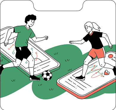 Hero illustration - Athletes with sport app