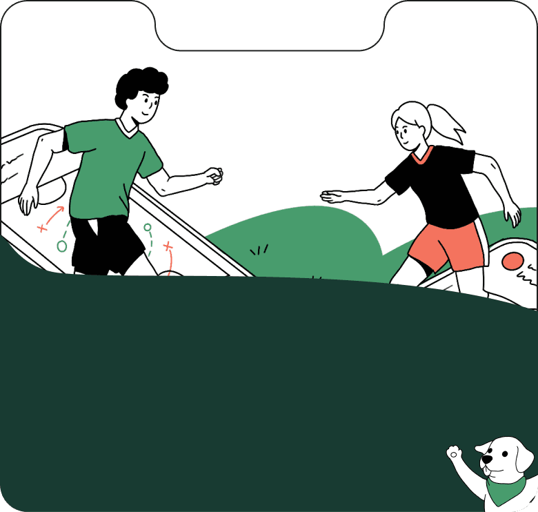 Hero illustration - Athletes with sport app